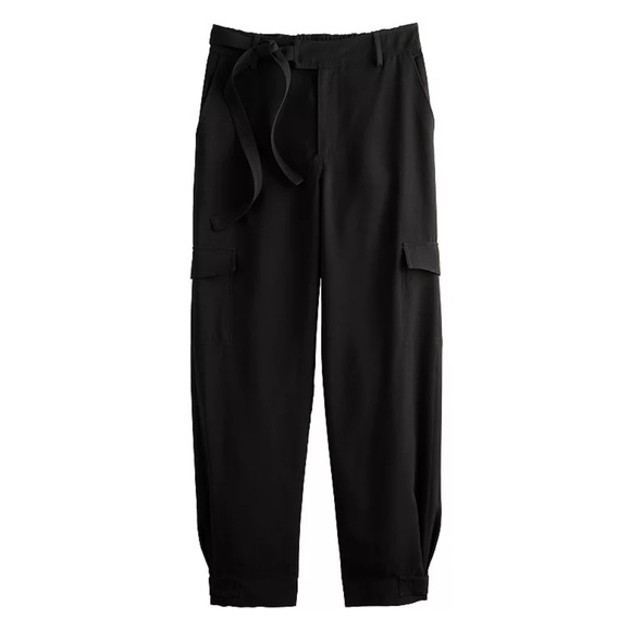 Simply Vera Vera Wang Women’s Black High-Rise Cargo Utility Jogger Pants Size M - Picture 16 of 16